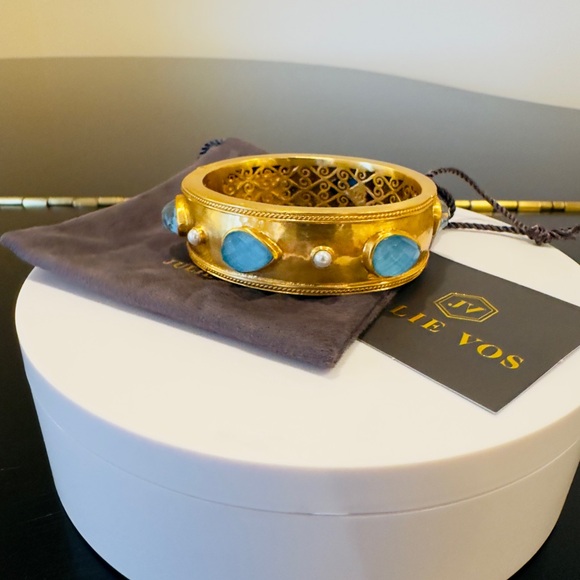 NWT Authentic Luxury Bohemian Summer Julie Vos Cannes Statement Hinge Bangle - Picture 10 of 17